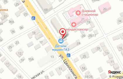 Магазин автозапчастей ГАЗ Детали машин в Промышленном районе на карте