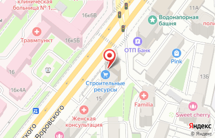 Желдорипотека на улице Воровского на карте