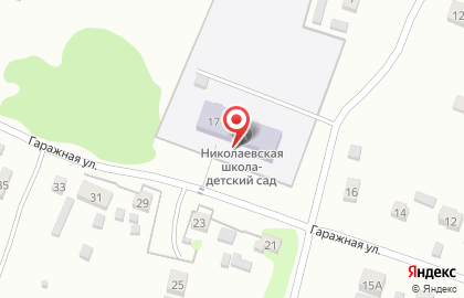 Средняя общеобразовательная школа с. Николаевка на Гаражной улице на карте