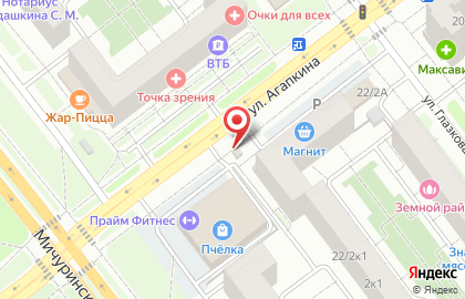 Киоск по продаже фруктов и овощей на улице Агапкина на карте