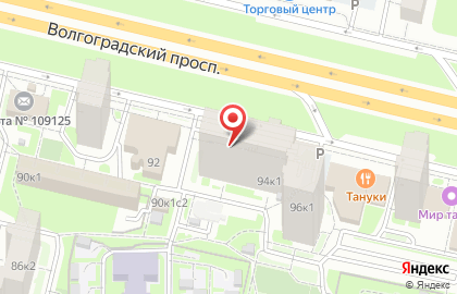 Банк ВТБ на метро Кузьминки на карте