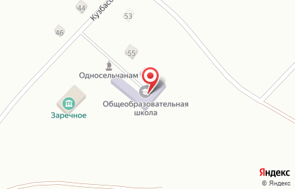 Территориальное управление с. Заречное на карте