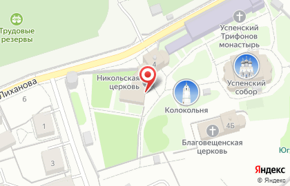 Успенский Трифонов мужской монастырь на карте