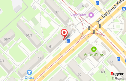 Котейка на улице Богдана Хмельницкого на карте