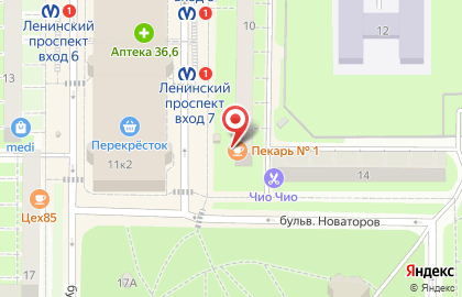 Кафе-кондитерская Север-Метрополь на метро Ленинский проспект на карте