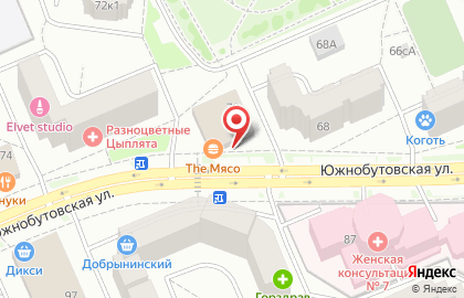 Супермаркет Магнит на Южнобутовской улице на карте