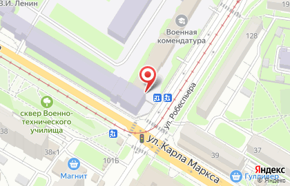Пункт отбора на военную службу по контракту в Ульяновске на карте
