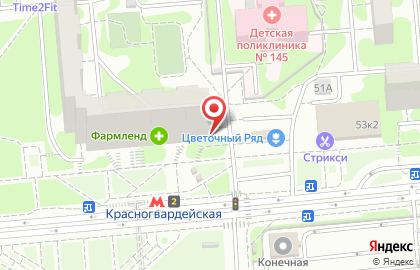 Магазин Суши Сет на метро Красногвардейская на карте
