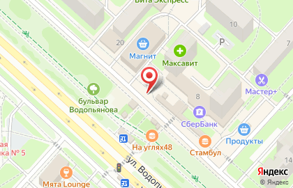 Киоск по продаже фруктов и овощей в Липецке на карте