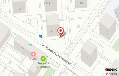 Магазин-бар Джонни Дробовик на улице Николая Ростовцева на карте