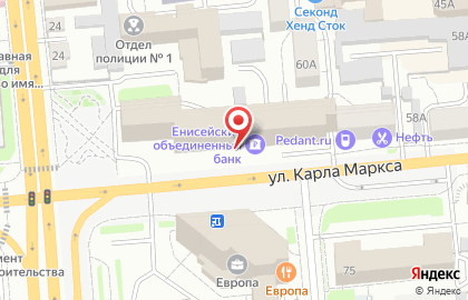 Енисейский объединенный банк в Красноярске на карте