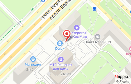 Киоск по продаже фруктов и овощей, Ломоносовский район на проспекте Вернадского на карте