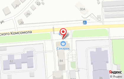 Продуктовый магазин Сахарок на улице Ленинского Комсомола на карте