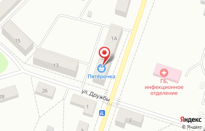 Супермаркет Пятёрочка на улице Ленина в Отрадном на карте