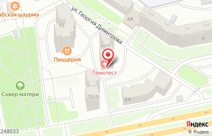 Медицинская лаборатория Гемотест на улице Генерала Попова на карте