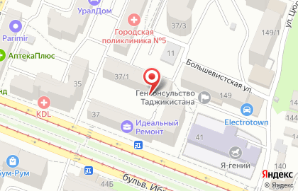 Приуральский центр дополнительного профессионального образования на бульваре Ибрагимова на карте