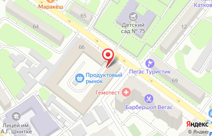 Продовольственный магазин на Петровской улице на карте