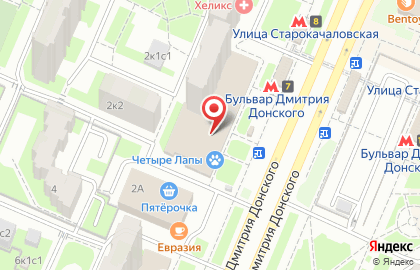 Авиакасса на Бульваре Дмитрия Донского (б-р Дмитрия Донского д 2) на карте