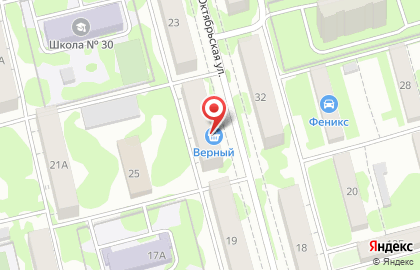 Универсам Верный на Октябрьской улице, 21 на карте