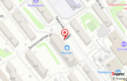 Супермаркет Магнит на Тверской улице на карте