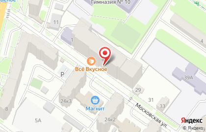 Магазин разливных напитков Пивко на Московской улице на карте