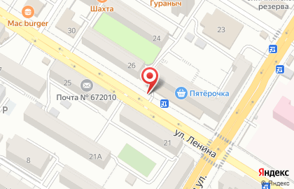 Киоск по продаже печатной продукции на улице Ленина на карте