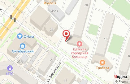 Детская городская больница медицинской реабилитации и спортивной медицины на Октябрьской улице на карте