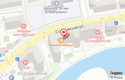 Пекарня #Ванилькорица на Сормовской улице на карте