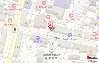 Центральный склад на улице Пушкина на карте