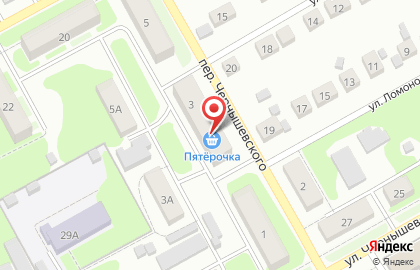 Супермаркет Пятёрочка в переулке Чернышевского на карте