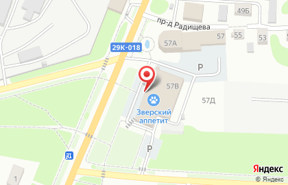 Супермаркет Магнит на улице Радищева на карте