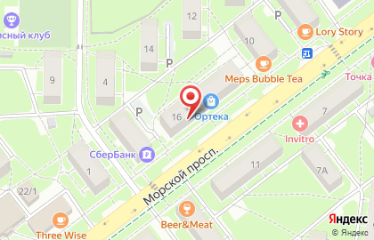 Медицинская лаборатория Гемотест на Морском проспекте на карте