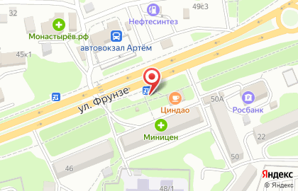 Микрокредитная компания Экспресс Финанс на улице Фрунзе в Артёме на карте