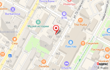 Банкомат Московский индустриальный банк на улице Островского на карте