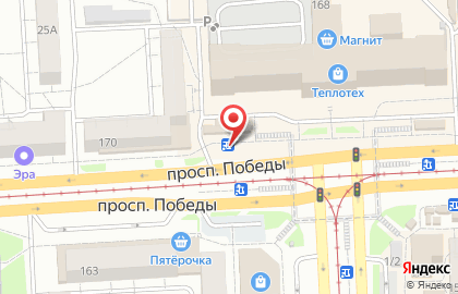 Киоск по продаже печатной продукции Вечерний Челябинск на проспекте Победы, 168/1 киоск на карте