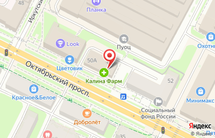 Лечебно-диагностический центр ДЭНАС-центр на Октябрьском проспекте на карте