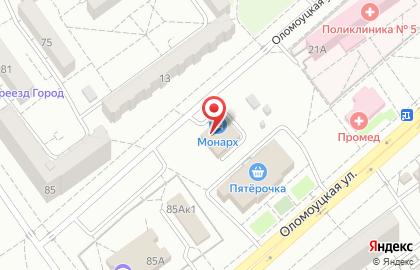 Центр паровых коктейлей Loft на Оломоуцкой улице на карте
