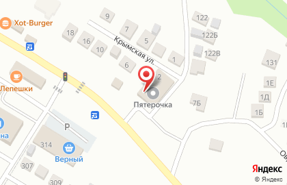 Супермаркет Пятёрочка на Крымской улице на карте