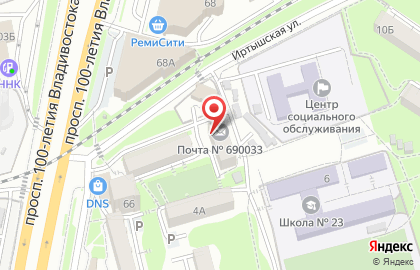 Почта России во Владивостоке на карте