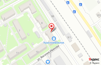 Кафе Парус на улице Василия Иванова на карте