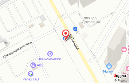 Киоск по продаже хлебобулочных изделий на улице Попова на карте