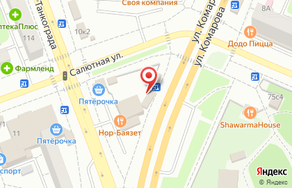 Магазин по продаже фастфудной продукции в Тракторозаводском районе на карте