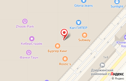 Ресторан Сбарро в Дзержинском районе на карте