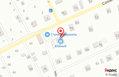 Продовольственный магазин Южный на Солнечной улице на карте