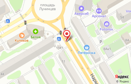 Киоск по продаже хлебобулочных изделий в Железнодорожном районе на карте