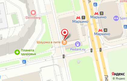 Кафе быстрого питания по продаже шаурмы в пите на Люблинской улице на карте