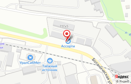 Продовольственный магазин Ассорти в Железнодорожном районе на карте