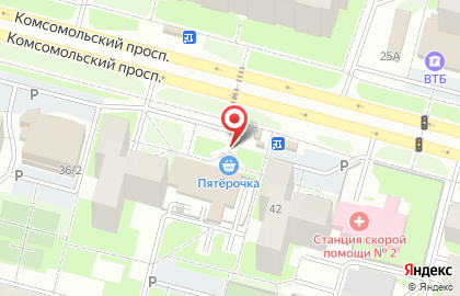 Отделение службы доставки Boxberry на Комсомольском проспекте на карте