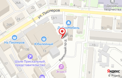 Киоск по продаже хлебобулочных изделий в Октябрьском районе на карте