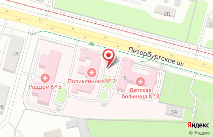 Поликлиника, Клиническая больница №7 на Петербургском шоссе на карте